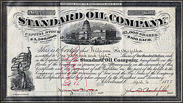 Standard Oil Stock Certificate