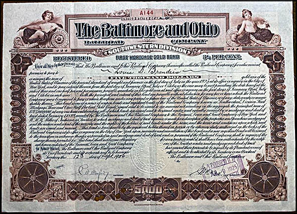 Baltimore & Ohio Railroad Stock Certificate