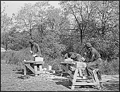 Cleo-Redd Fisher Museum Here CCC workers are building a charcoal burner in Ohio's Ross County