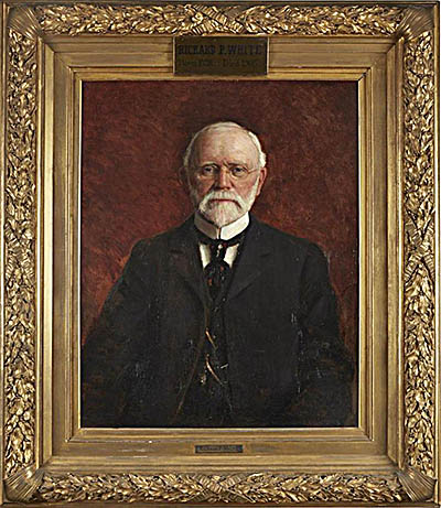 Victorian House Museum This portrait of Richard P. White is by Silas Ulh. One of his paintings (not this one) can be found  on one of the museum's walls
