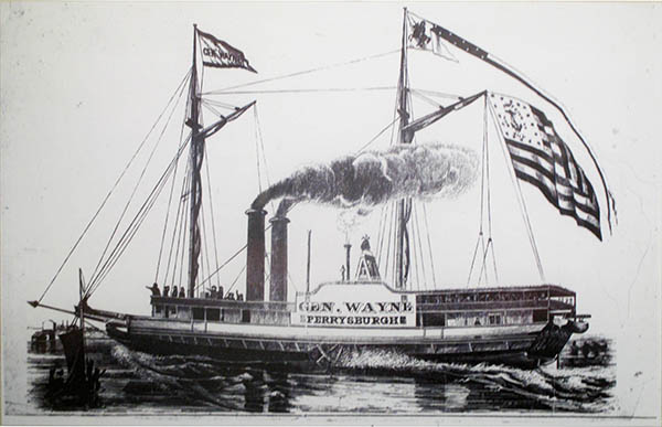 Canaday Center for Special Collections The Anthony Wayne, which was built in Toledo, sank near Vermilion, Ohio, on April 28, 1850.